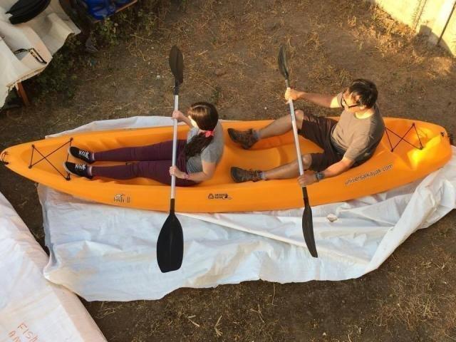 Kayak para dos adultos + un niño