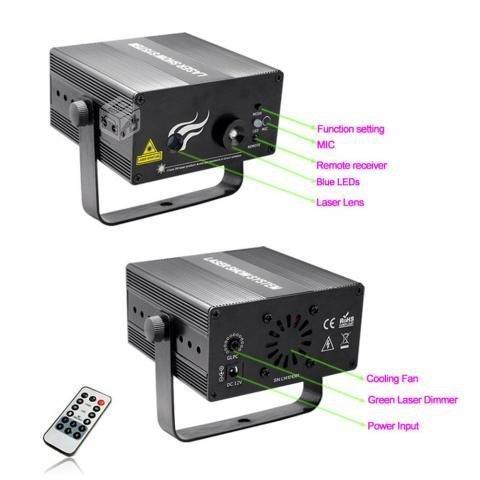Proyector Laser Fiesta RG 12 Efectos + Control IR