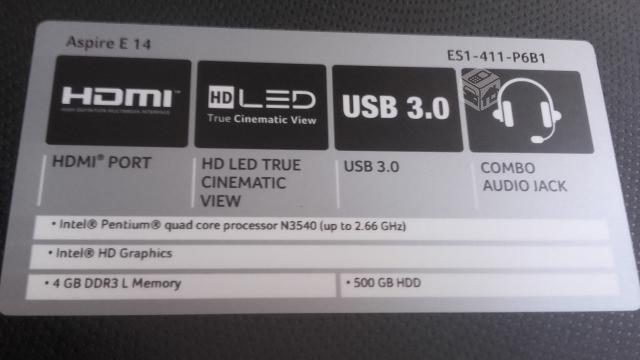 Notebook Acer Aspire E14 NUEVO