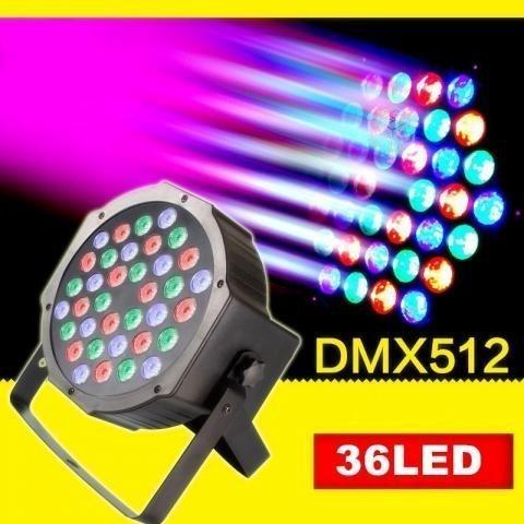 Foco Proyector Disco Flat Slim 36 Led RGB Dmx512