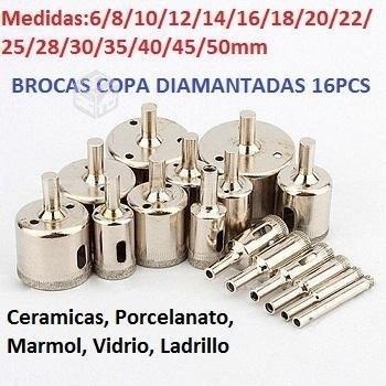 Set de16 Piezas De Brocas Copa Diamantadas, Nuevas
