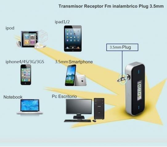 Transmisor Receptor Fm Inalambrico Plug 3.5mm