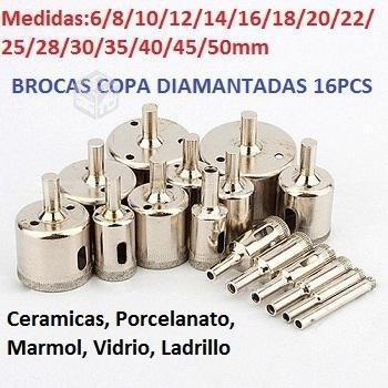 Set De Brocas Copas Diamantadas Ceramica Porcelana