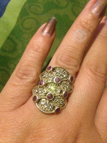 Anillo plata con piedras