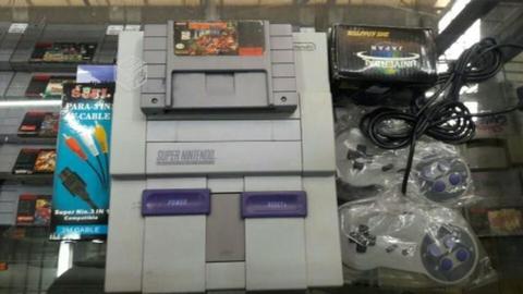 Snes con donkey kong country completa