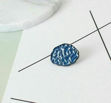 Pinn Con Forma De Cerebro, Unisex. Material, Metal