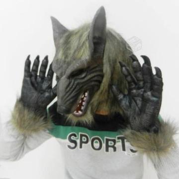 Mascara hombre lobo disfraces guantes halloween