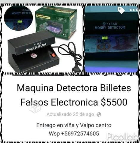 Maquina detecta billetes falsos electronica