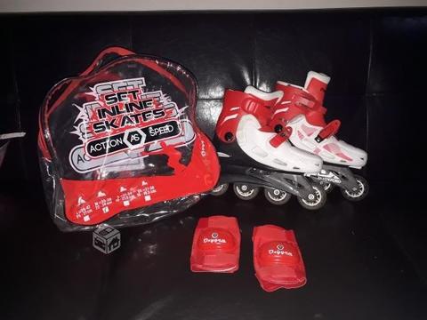 Set Patines N° 35 -38 con rodilleras y mochila