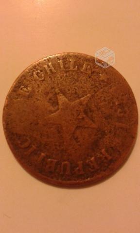 Moneda un centavo de chile 1851