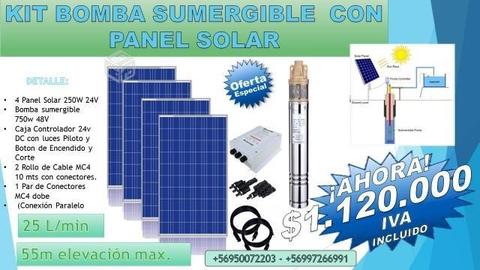 Kit bomba sumergible con panel solar oferta