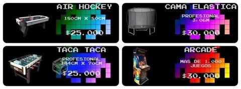 Arriendo de Arcades, Air Hockey, Tacatacas