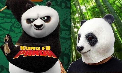 Mascara Oso Kung Fu Panda de Látex Fiestas Bromas