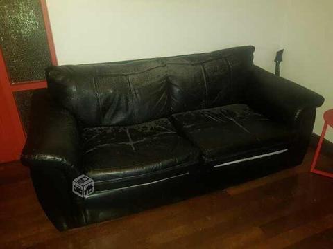 Sillón 3 cuerpos ecocuero negro