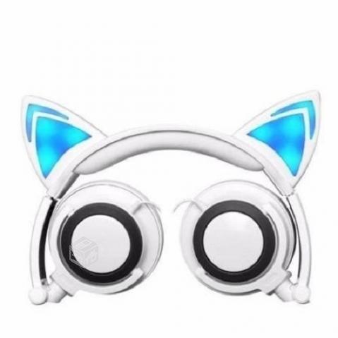 Auriculares Orejas De Gato Plegable Luz Led